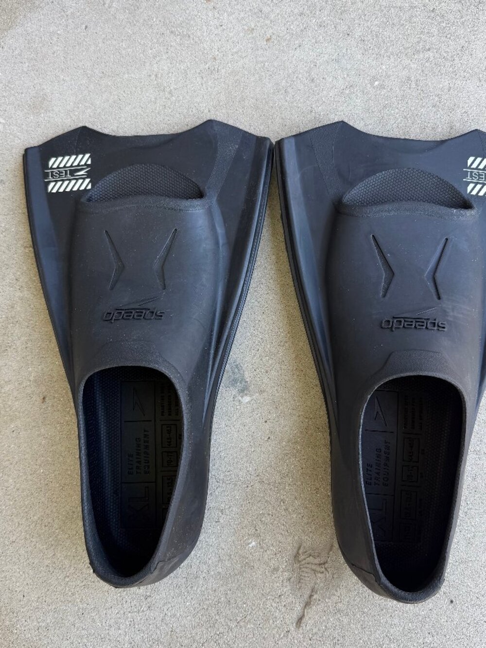 Speedo swim fins 38101 Elite Training XL black pair Test